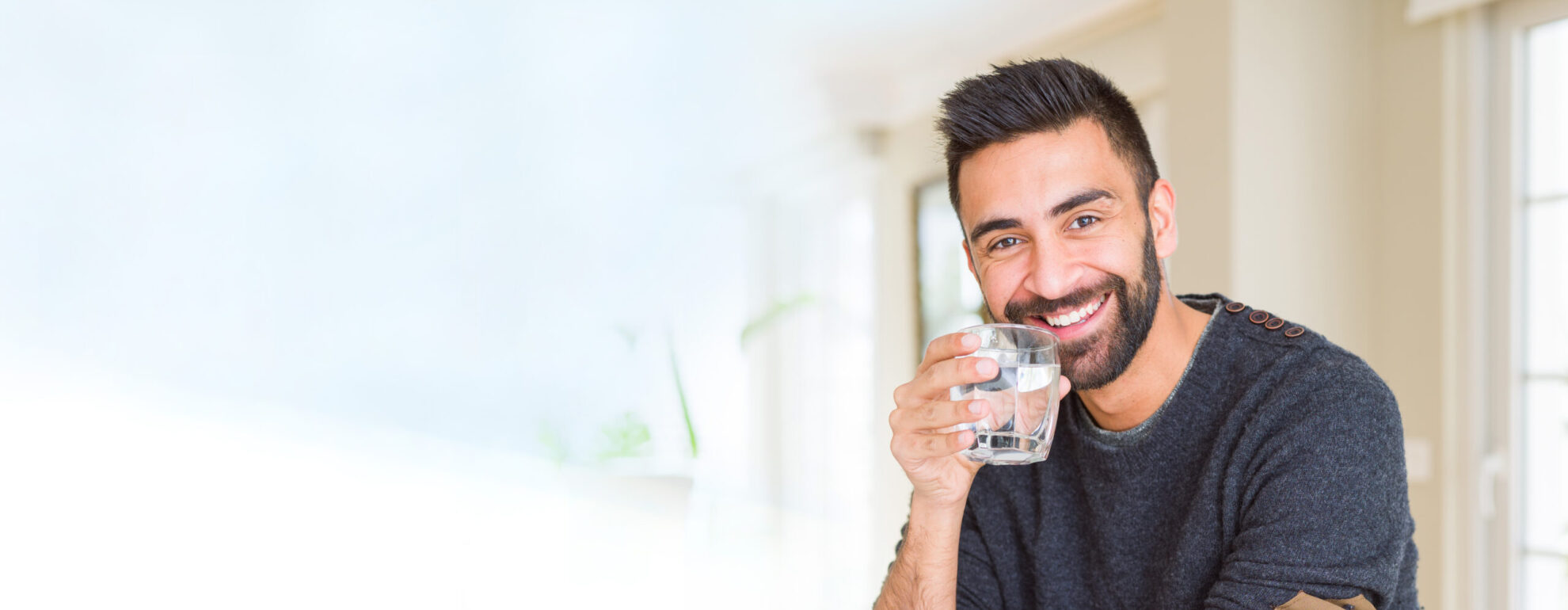 Guy drinking water