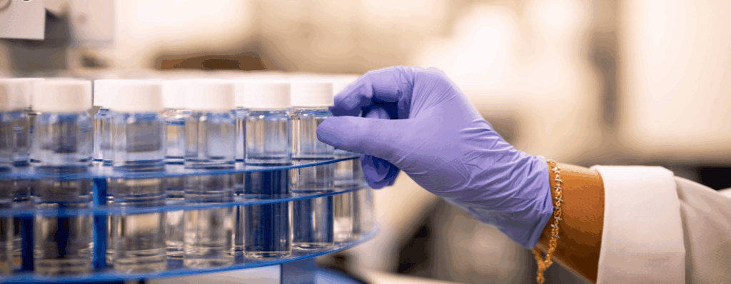 lead testing water in a lab