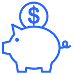 icon of saving money in a piggy bank
