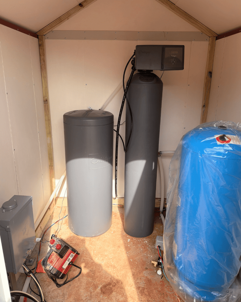 well house with water softener for hard water in Guthrie